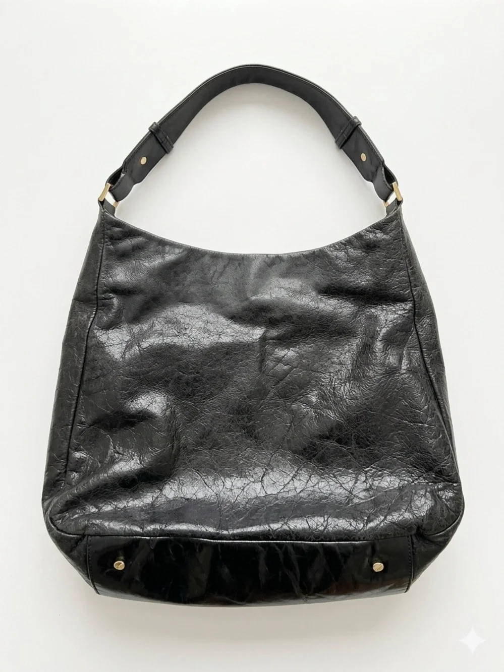 TORY BURCH DENA HOBO BLACK LEATHER Y2K indie sleeve slouchy shoulder bag